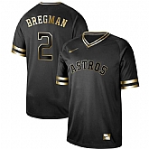 Astros 2 Alex Bregman Black Gold Nike Cooperstown Collection Legend V Neck Jersey Dzhi,baseball caps,new era cap wholesale,wholesale hats